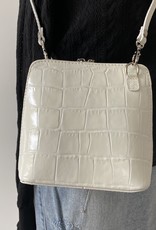 Leather croco white little bag