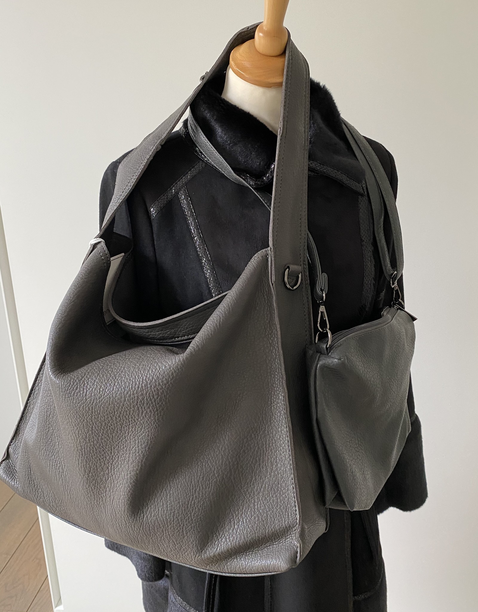 Big bag, artificial leather with little bag inside