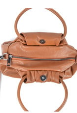 Giuliano Leather pouchbag with handles and long shoulderbelt.