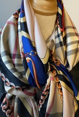 Scarf multicolor, black, camel, red, blue and pink. - TopU-Up