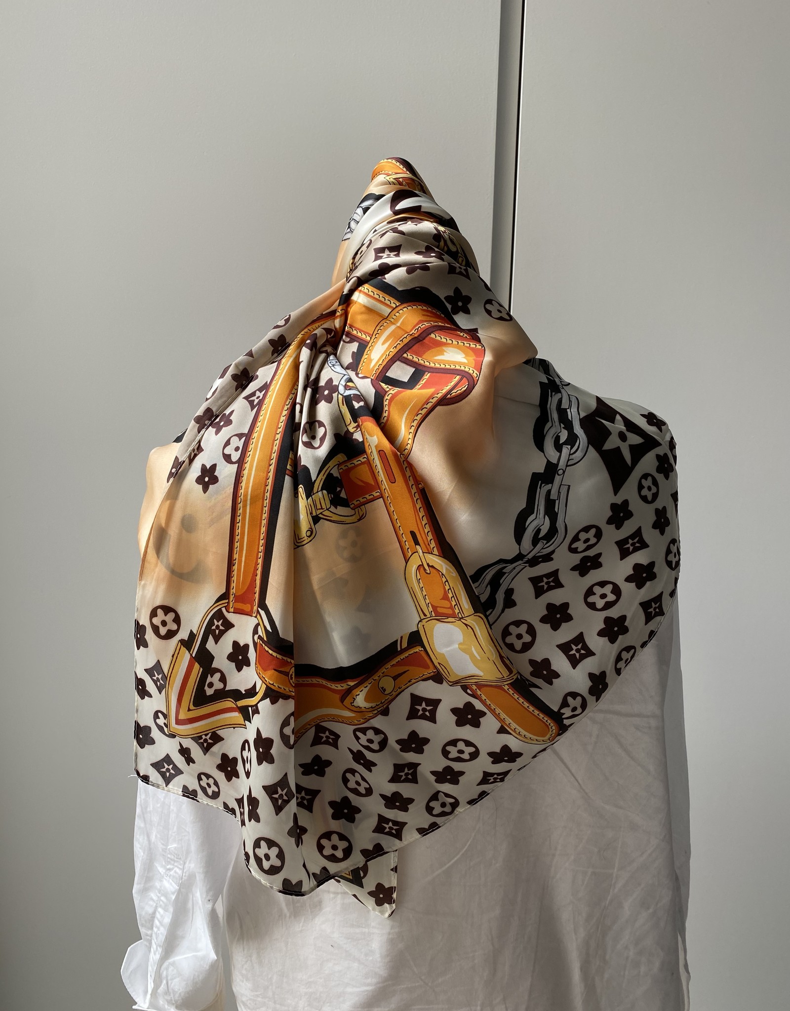 Louis Vuitton Brown Monogram Confidential Silk Square Scarf Louis