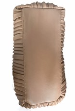Nude color artificial leather handbag with plissé