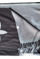Zachte sjaals met groot logo en franjes, verschillende kleuren