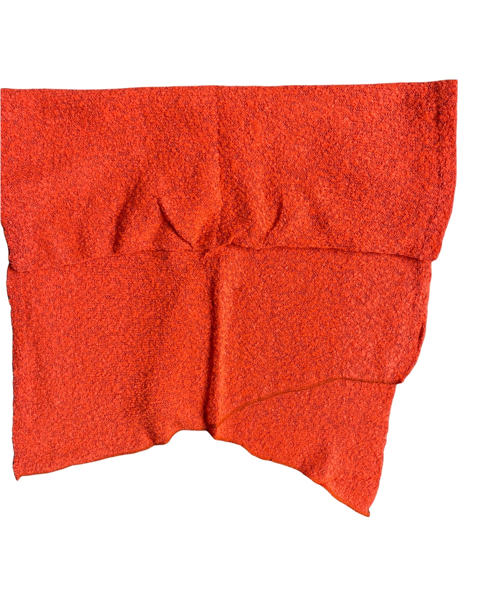 Fluo orange scarf, stretch knitten