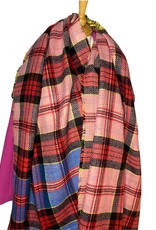 Double face multicolor scarf, checkered with bright colors.