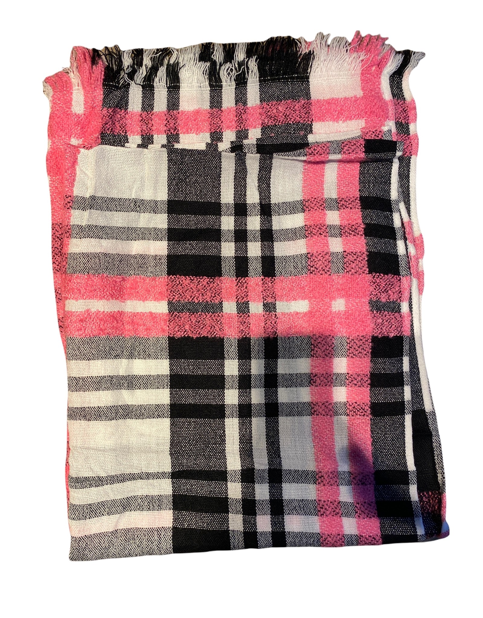 Checkered scarf with black and white en fuchsia - TopU-Up