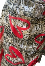 Dunne sjaal in serpentprint met rode harten