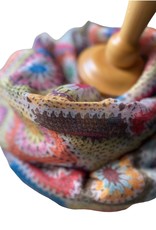 Patchwork drawn scarf in coton. Multicolor
