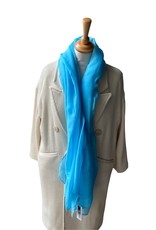 Long coton light blue scarf