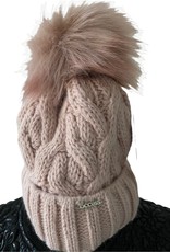 Knitted hats with pompon, with fleece inside.