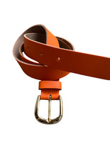 Leather belt 3 cm with light golden buckle, several colors