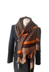 Square scarf , woven coton with F brandlogo