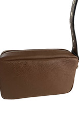 Leather multipochette with several bags, wide shoulderbelt with studs also thin shoulderbelt without studs. Little compartiment inside with zipper.