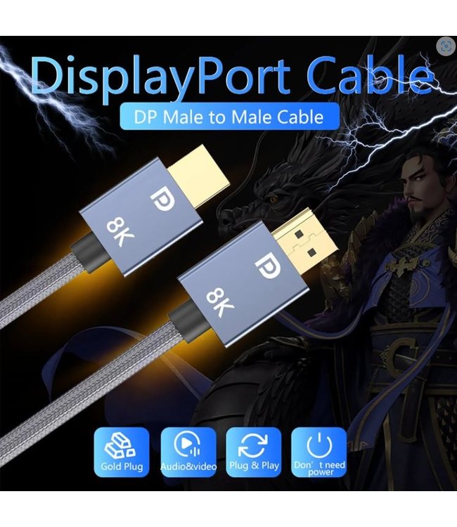 DISPLAY PORT 1.4 HIGH SPEED CABLE - 8K - 1.50 M
