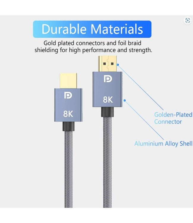 DISPLAY PORT 1.4 HIGH SPEED CABLE - 8K - 1.50 M