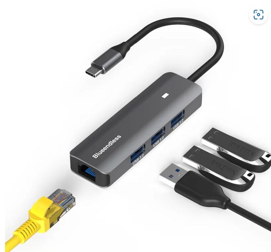 USB-C TO RJ45 + 3x USB - office-shop.be