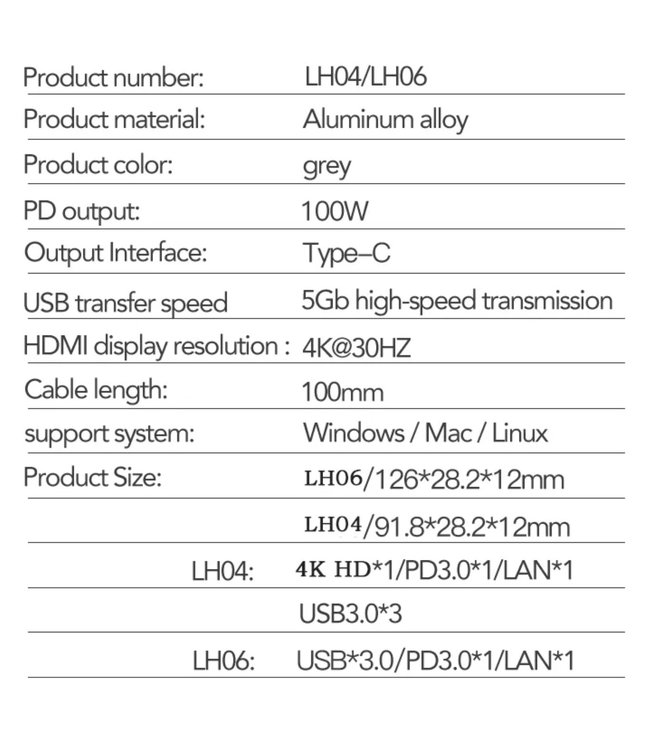 USB-C - 6 in 1 - Hub station