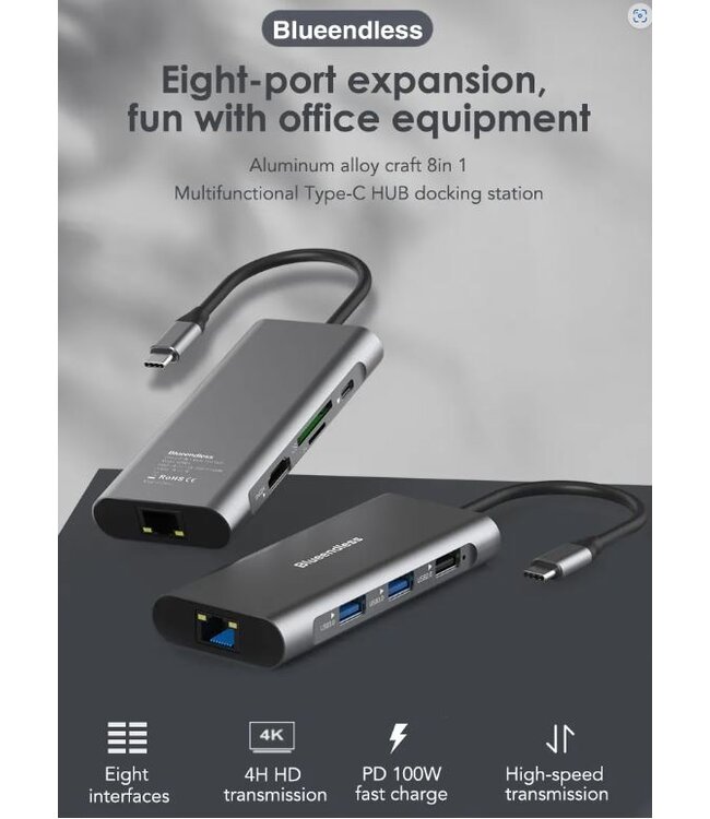 HC801 - USB-C HUB 8 in 1