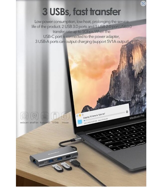 HC801 - USB-C HUB 8 in 1
