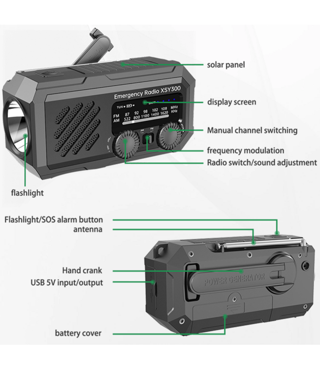 Noodradio XSY300 - 2000 mAh