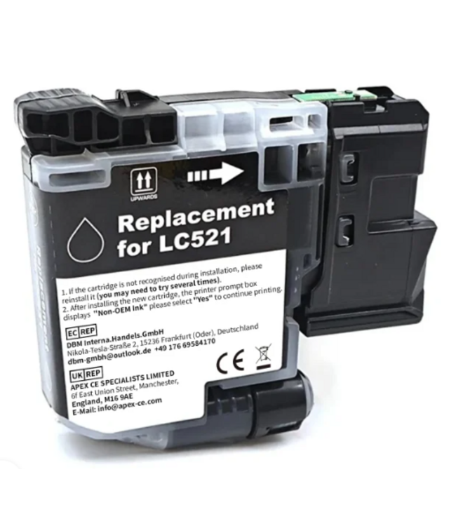 OFFICE-SHOP.BE Compatibele Brother LC-521 BK Inktcartridge Zwart | Voordelig Printen