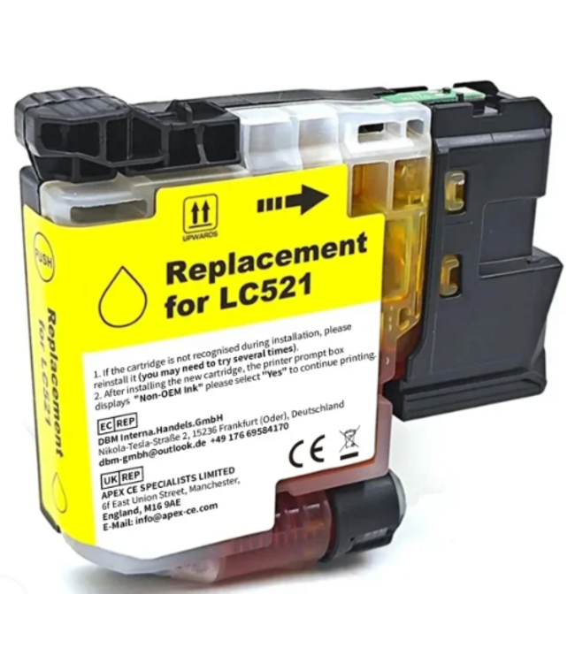OFFICE-SHOP.BE Compatibele Brother LC-521Y Gele Inktcartridge | Voordelige Brother Inkt