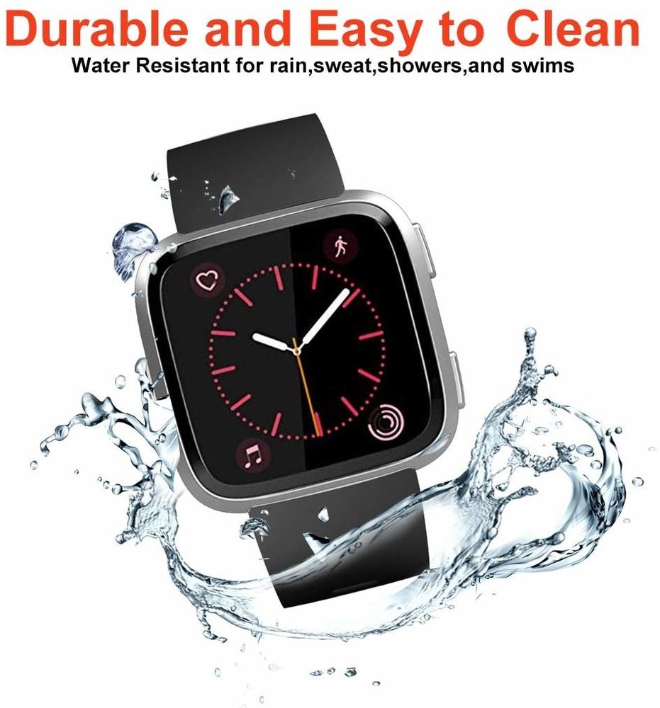 Strap-it® Strap-it Fitbit Versa silicone band (zwart)