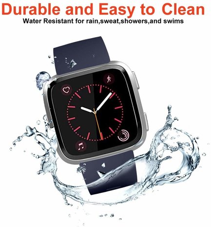 Strap-it® Strap-it Fitbit Versa silicone band (donkerblauw)