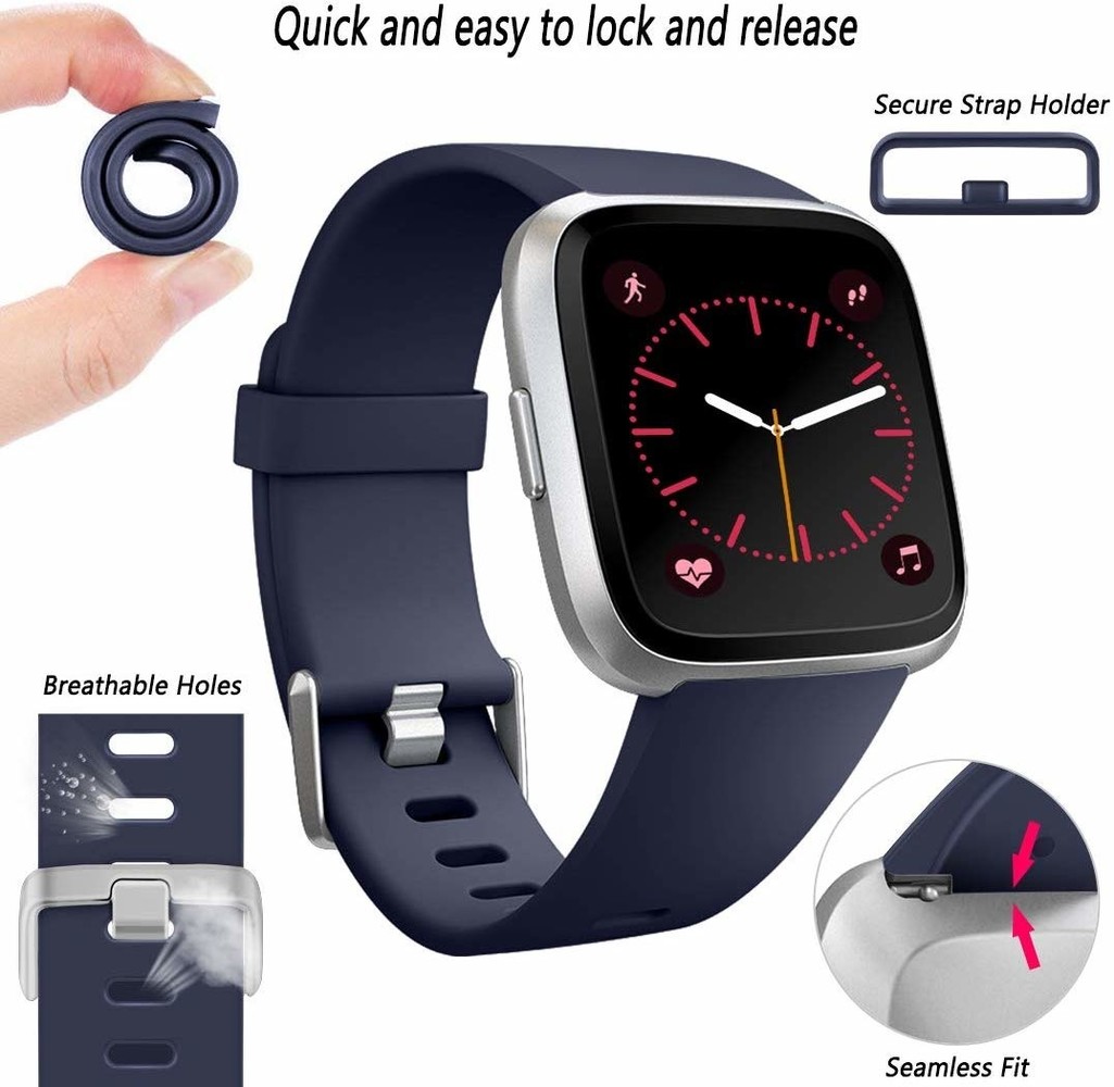 Strap-it® Strap-it Fitbit Versa silicone band (donkerblauw)