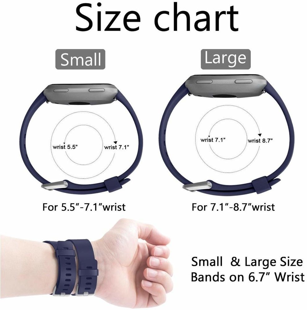 Strap-it® Strap-it Fitbit Versa silicone band (donkerblauw)