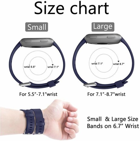 Strap-it® Strap-it Fitbit Versa silicone band (donkerblauw)