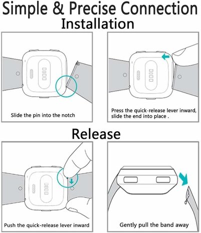 Strap-it® Strap-it Fitbit Versa silicone band (donkerpaars)