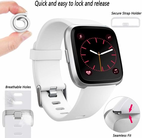 Strap-it® Strap-it Fitbit Versa silicone band (wit)