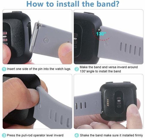 Strap-it® Strap-it Fitbit Versa silicone band (wit)