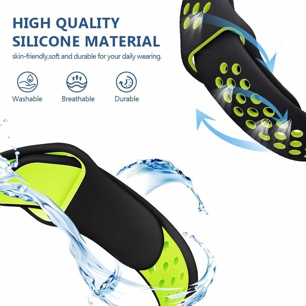 Strap-it® Strap-it Fitbit Versa sport band (zwart/fluocent) Strap-it® Strap-it Fitbit Versa sport band (zwart/fluocent)