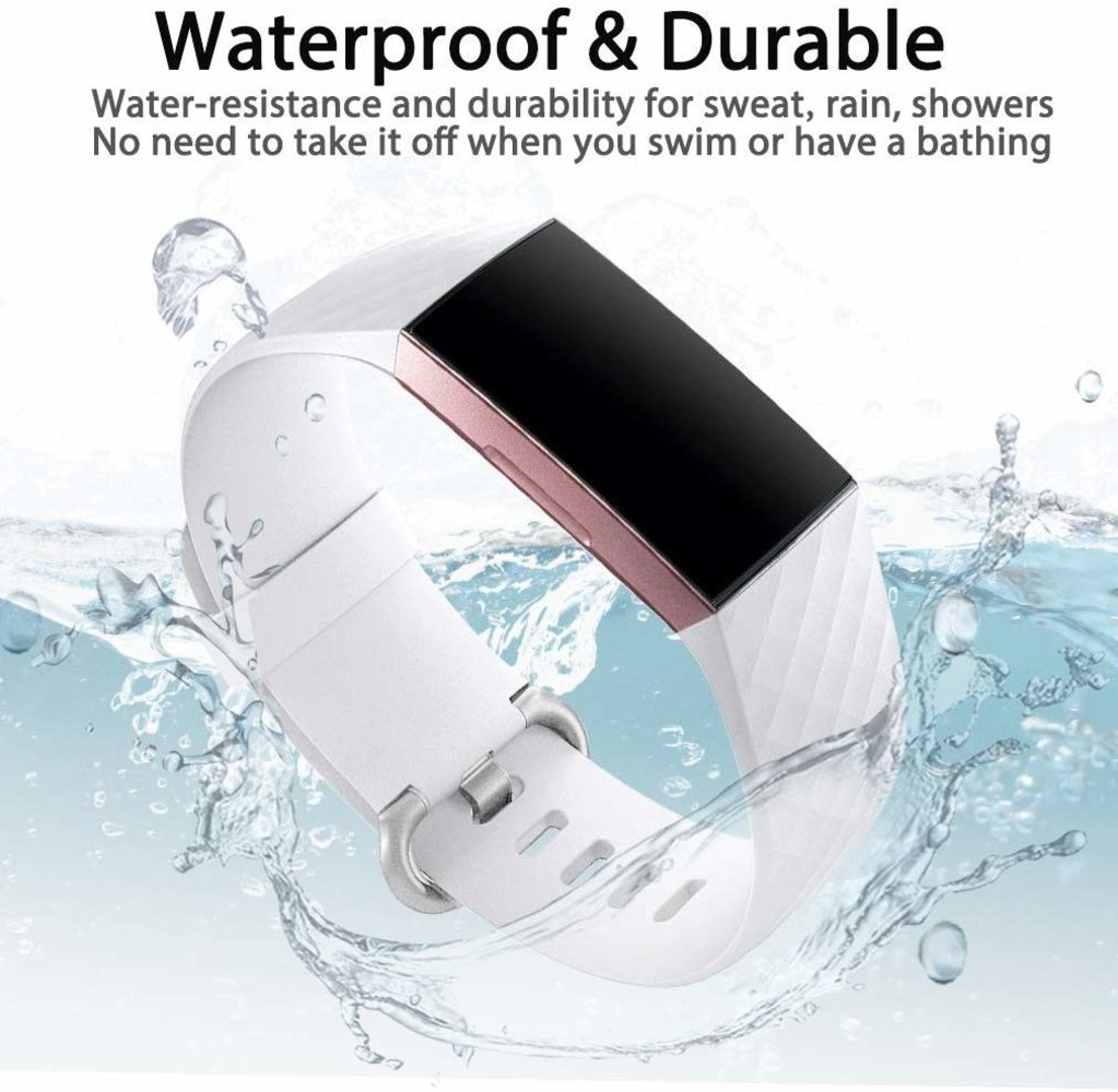 Strap-it® Strap-it Fitbit Charge 3 silicone band (wit)