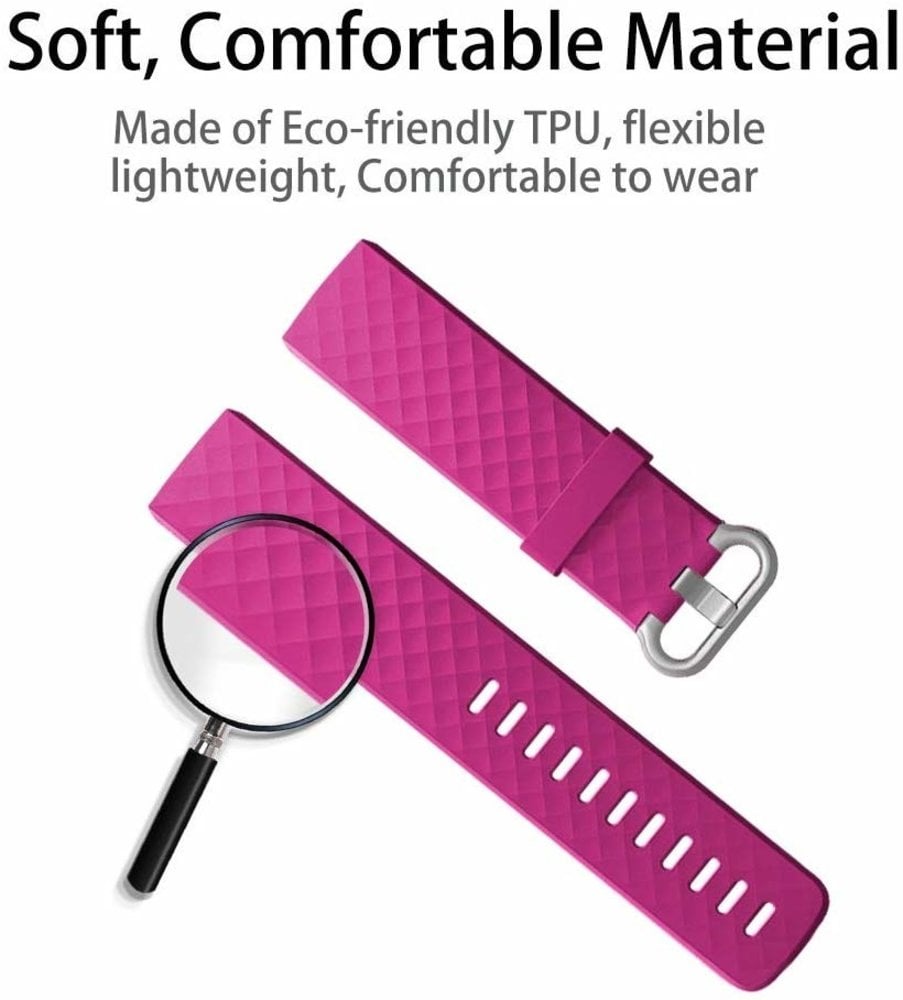 Strap-it® Strap-it Fitbit Charge 3 silicone band (fel roze)