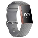 Strap-it® Fitbit Charge 3 silicone band (grijs)