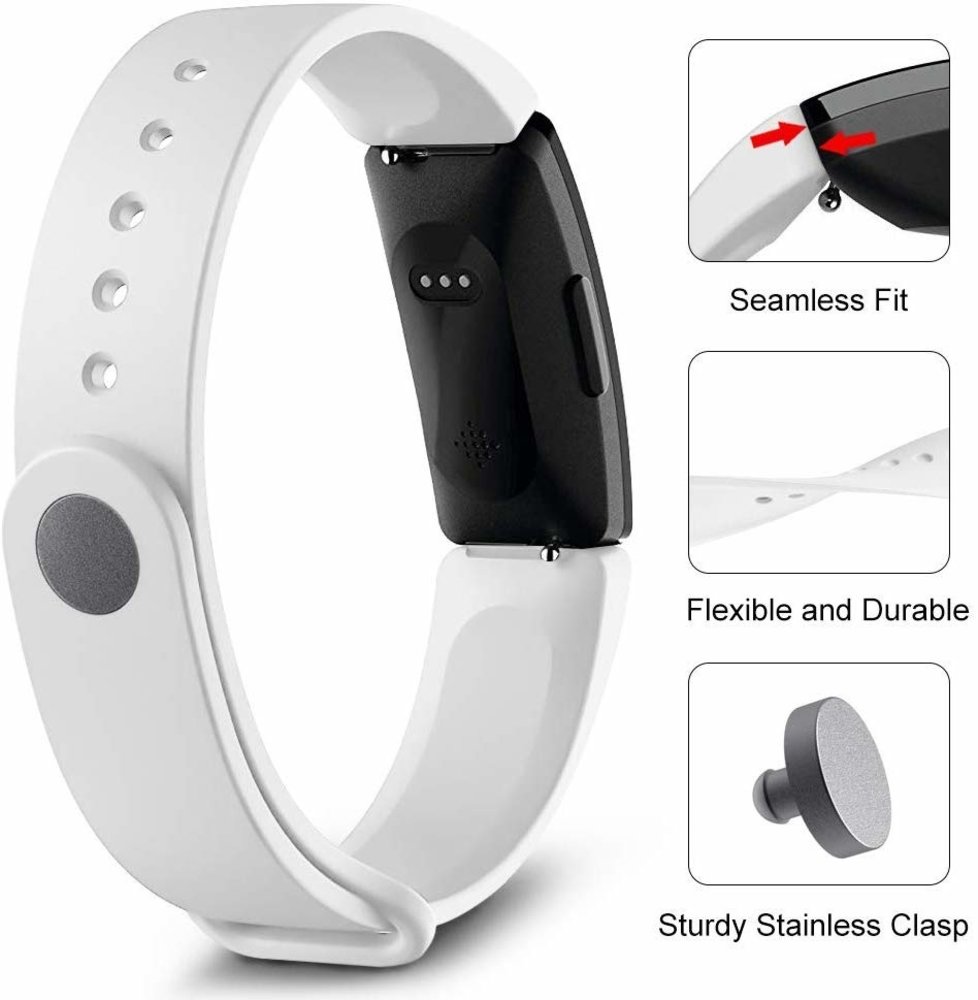 Strap-it® Strap-it Fitbit Inspire  silicone band (wit)