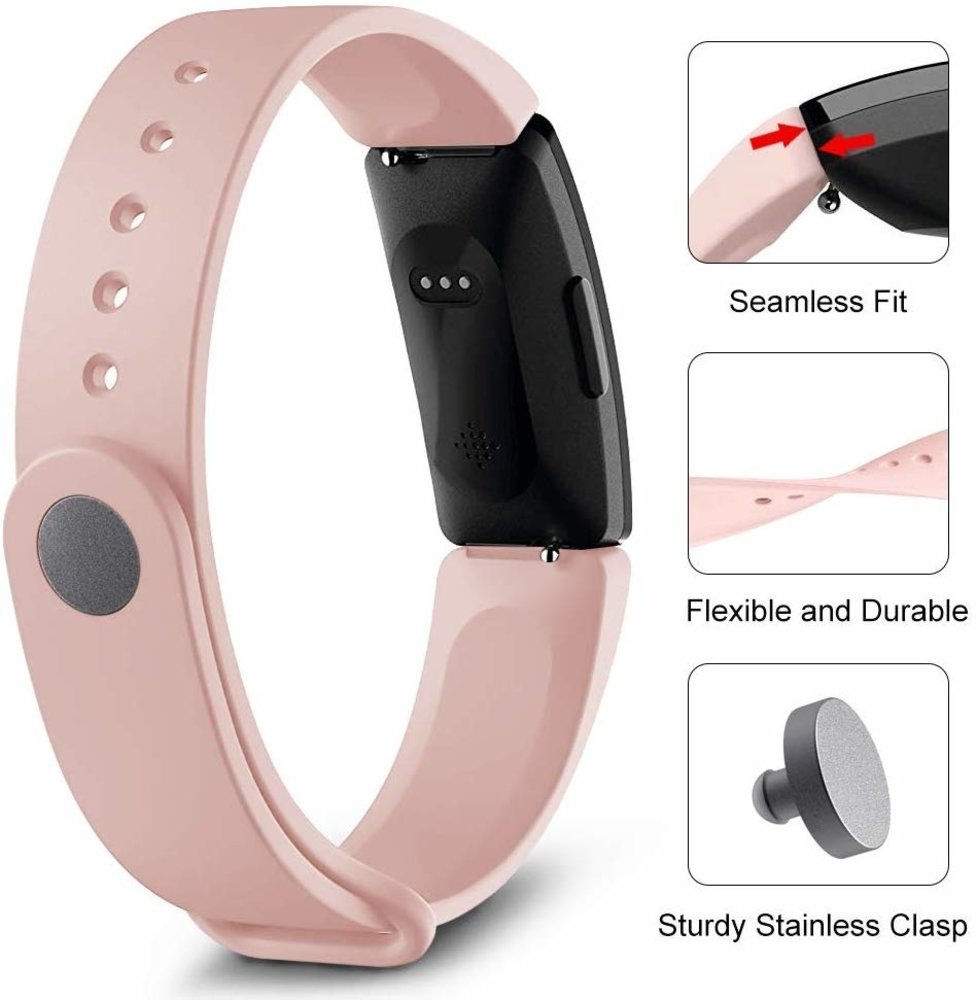 Strap-it® Strap-it Fitbit Inspire  silicone band (roze)