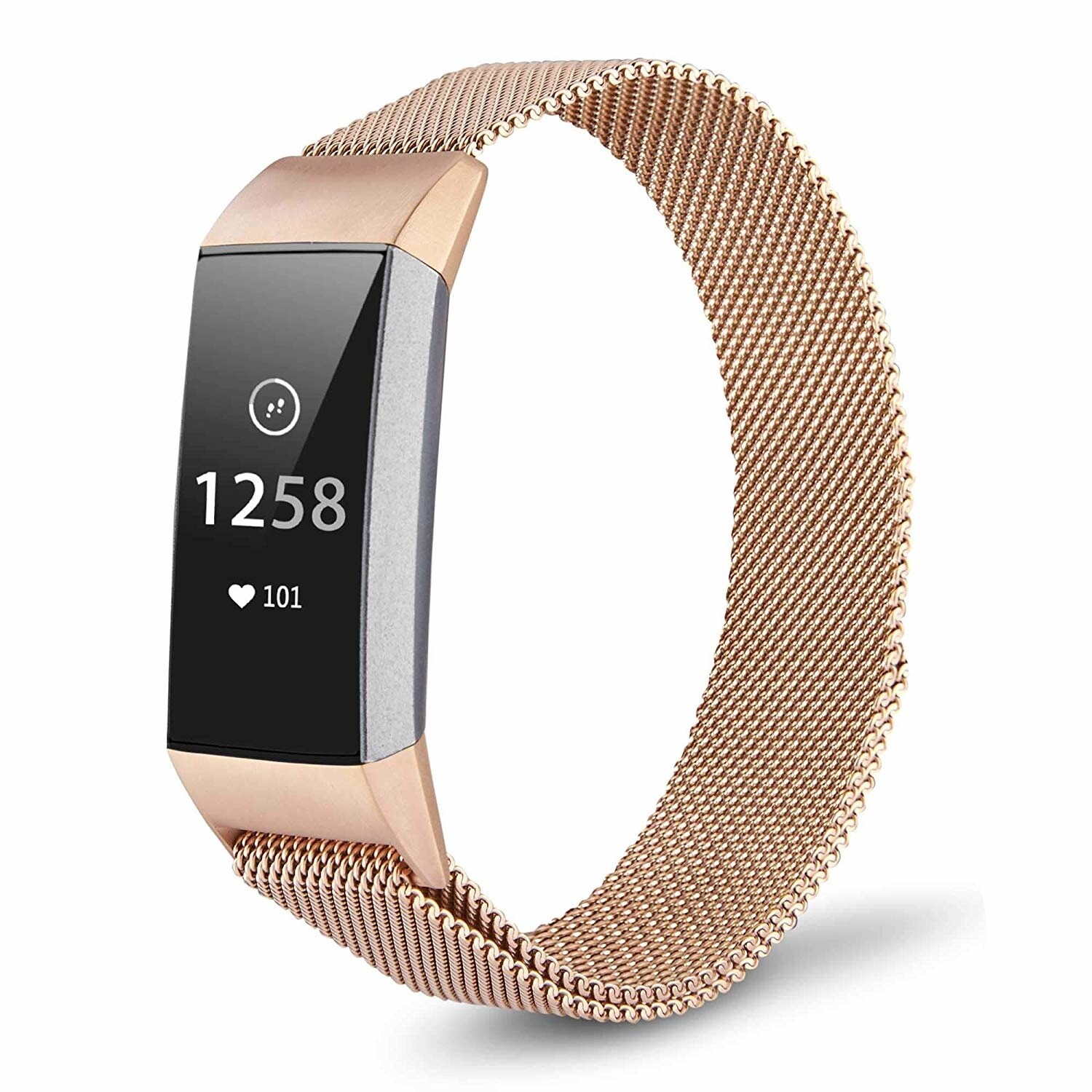 Strap it Strap it Fitbit Charge 3 Milanese band rose goud