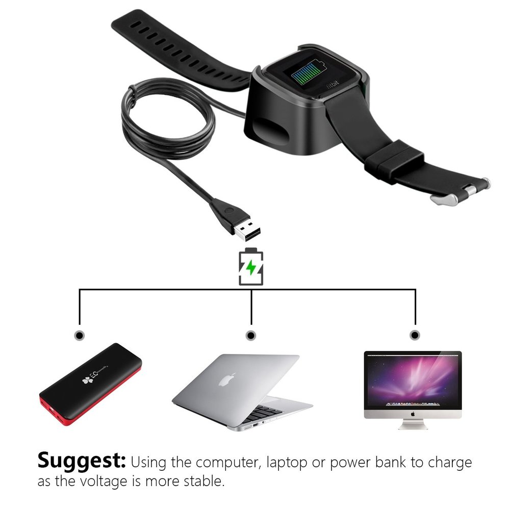 Wegversperring mogelijkheid Luidruchtig Fitbit Versa 2 oplader / oplaadkabel USB - Smartwatchbanden.nl