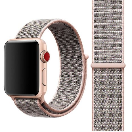 Strap-it® Strap-it Apple Watch nylon bandje (pink sand) Strap-it® Strap-it Apple Watch nylon bandje (pink sand)