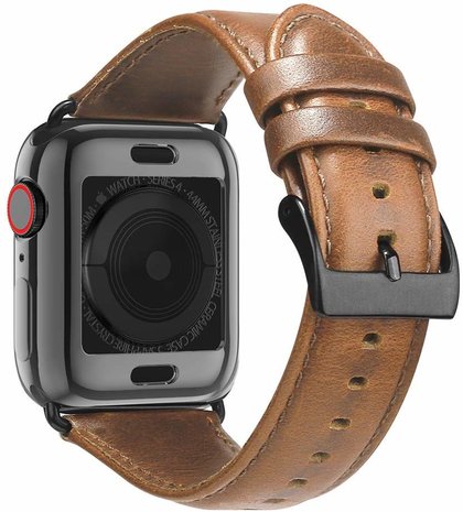 Apple Watch leren bandje bruin Smartwatchbanden