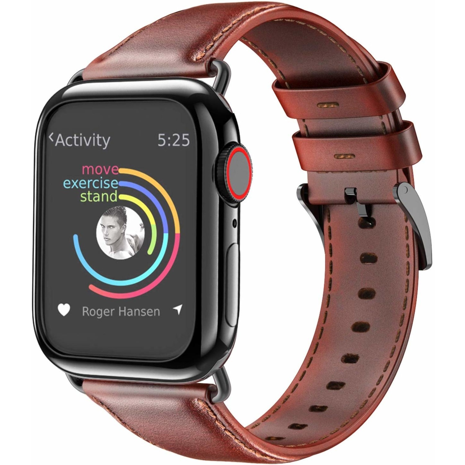 Sympton onbetaald Rouwen Apple Watch leren band (rood-bruin) - Smartwatchbanden.nl