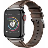 Strap-it® Apple Watch leren band (donkerbruin)