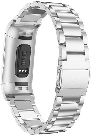 Strap-it® Strap-it Fitbit Charge 4 stalen band (zilver)