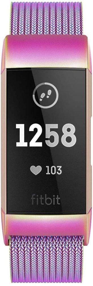 Strap-it® Strap-it Fitbit Charge 4 Milanese band (regenboog)
