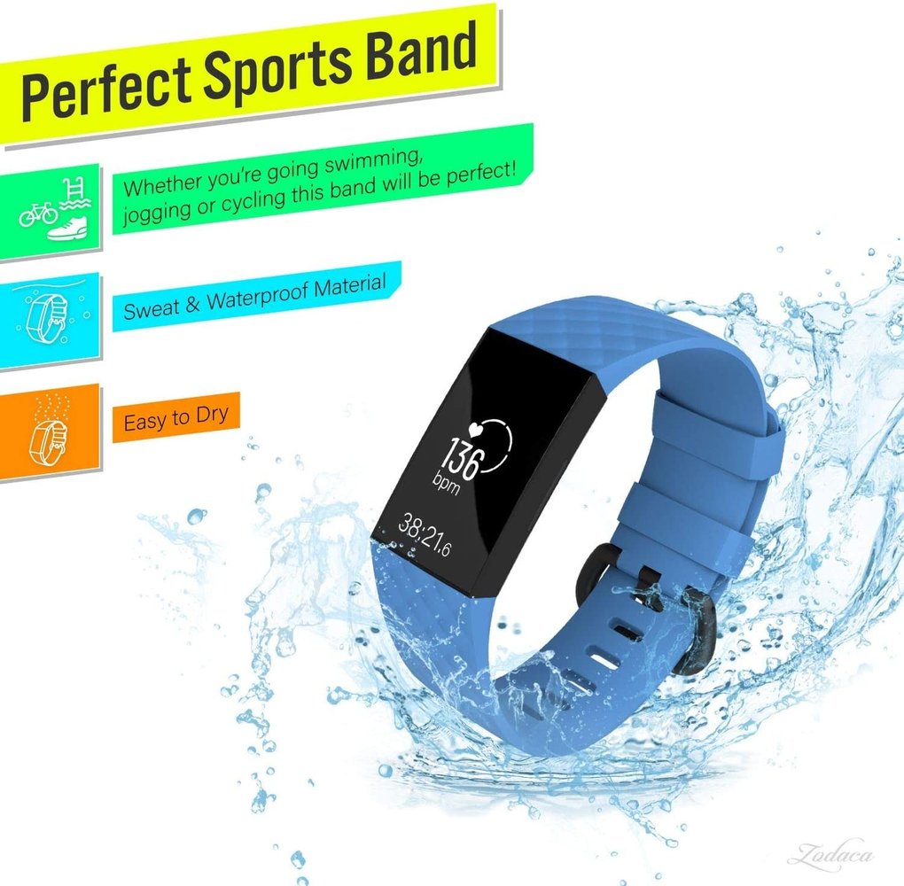 Strap-it® Strap-it Fitbit Charge 4 silicone band (lichtblauw)