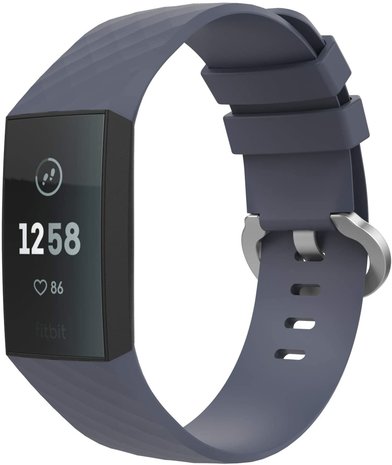 Strap-it® Strap-it Fitbit Charge 4 silicone band (grijsblauw)